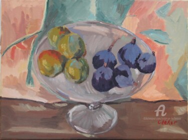figues et reines-claudes dans un compotier