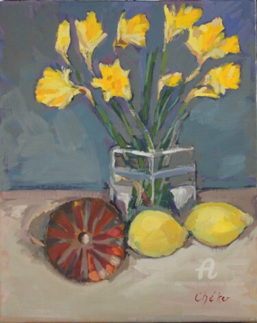Boite marocaine, citrons et jonquilles