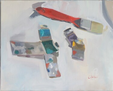 Pinceau et tubes de peinture